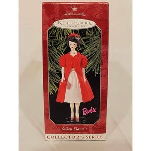 Hallmark Keepsake Barbie in Red and White Dress 1998 silken flame Barbie ornamen